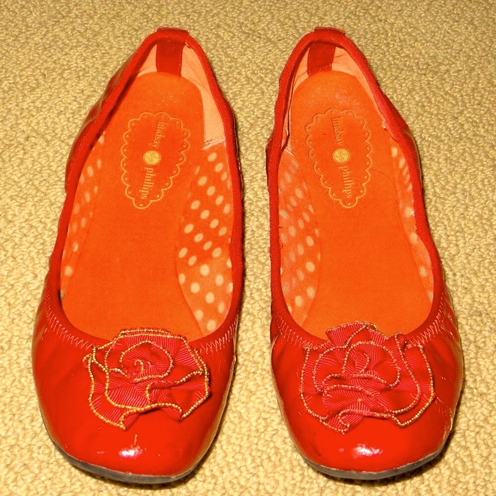 🔶 Lindsay Phillips, Red Flats, 8.5